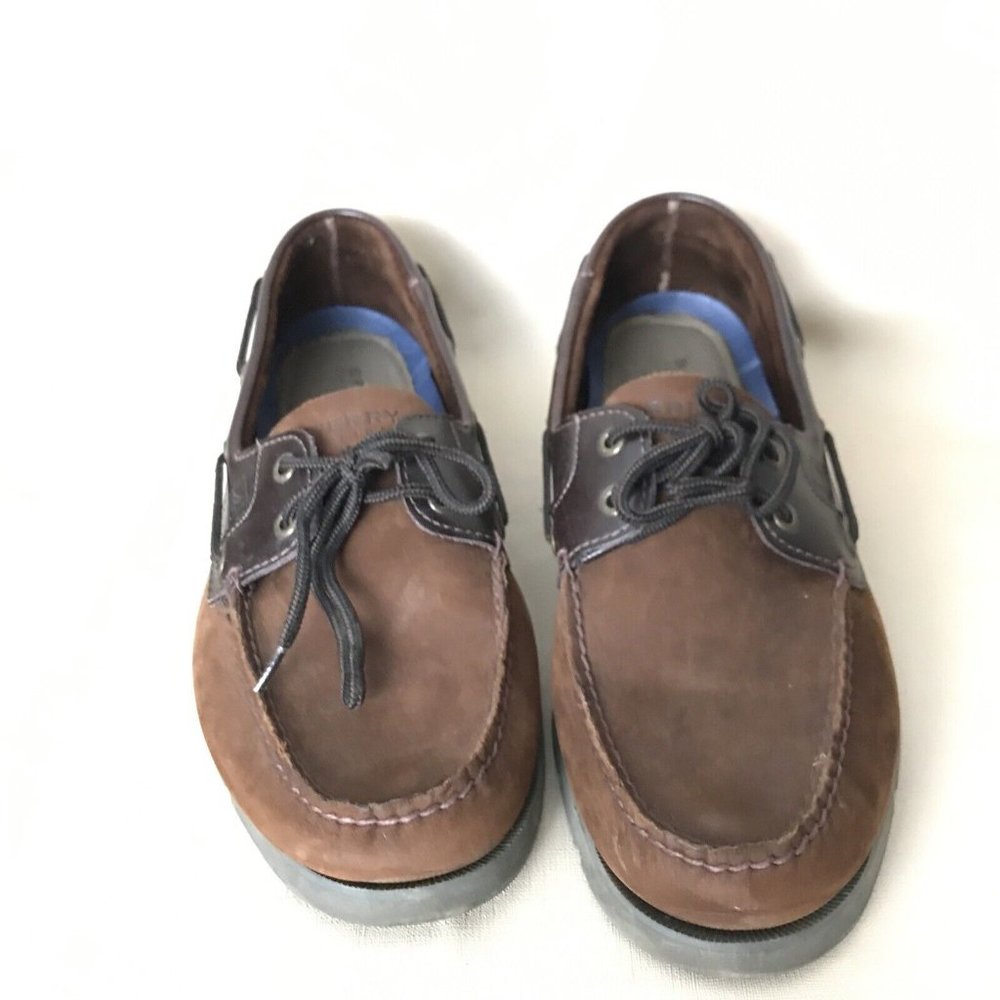 Sperry Top-Sider Men's Leeward 2-Eye Brown Buck Boat Shoes Preowned Size 13W